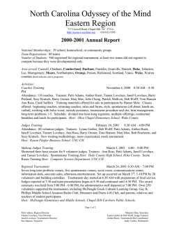 North Carolina Odyssey of the Mind Eastern Region