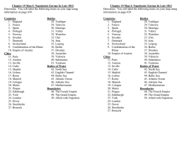 Chapter 19 Map I: Napoleonic Europe In Late 1812 Directions: You