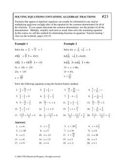solving equations containing algebraic fractions
