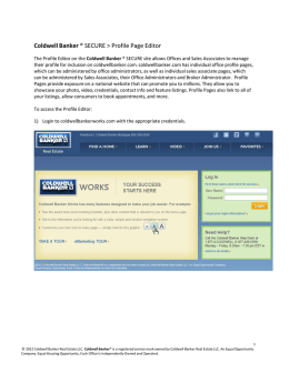 Coldwell Banker ® SECURE > Profile Page Editor