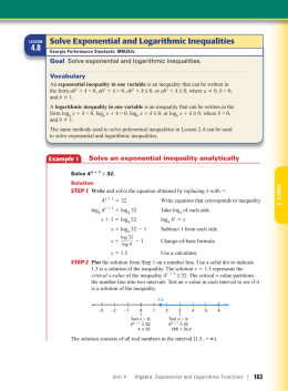 Solve Exponential and Logarithmic Inequalities
