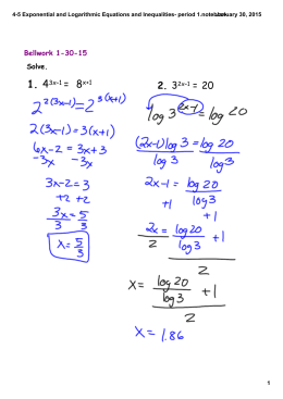 4-5 Exponential and Logarithmic Equations and Inequalities