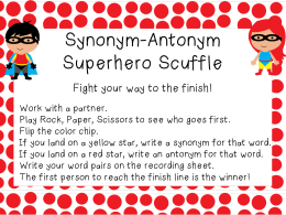 SuperHero Synonym and Antonym