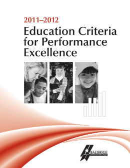 2011-2012 Education Criteria - National Institute of Standards and