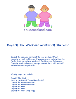 Days Of The Week and Months Of The Year