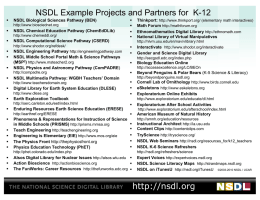 NSDL Example Projects and Partners for K