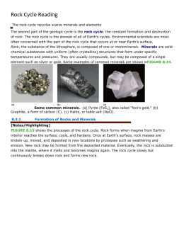 Rock Cycle Reading