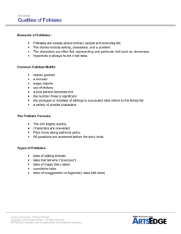 Qualities of Folktales - ArtsEdge