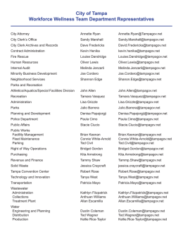 City of Tampa Workforce Wellness Team Department Representatives