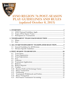 AYSO Region 76 Post-Season play guidelines 2015
