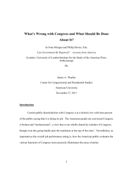What`s Wrong with Congress and What Should Be Done About It?