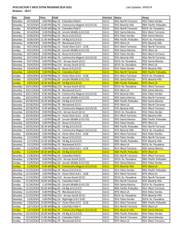 ayso section 1 west extra program 2014-2015