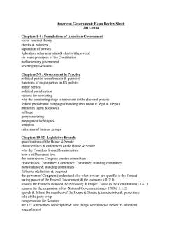 American Government: Exam Review Sheet 2013