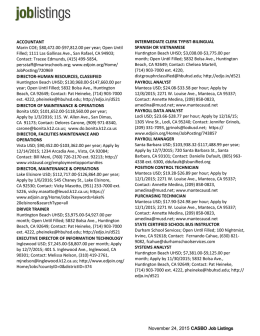 November 24, 2015 CASBO Job Listings ACCOUNTANT Marin COE