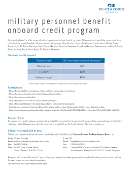 military personnel benefit onboard credit program