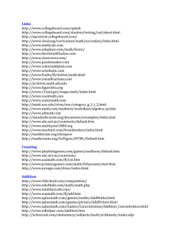 Math Websites by Content Area