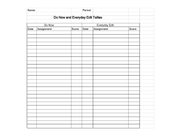Do Now and Everyday Edit Tallies