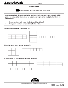 Factor pairs - Ascend Math