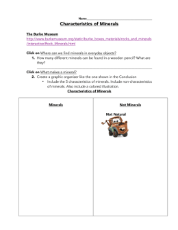 Characteristics of Minerals