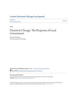 Dissent in Chicago: The Response of Local
