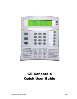 GE Concord 4 quick user