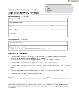 Application for Proxy Privileges - University of Minnesota Libraries