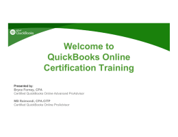 Welcome to QuickBooks Online Certification