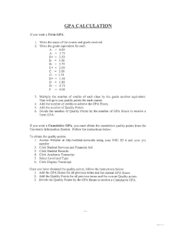 GPA CALCULATION