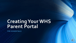 Creating Your WHS Parent Portal