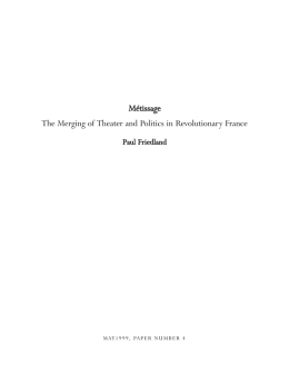 The Emerging of Theater and Politics in Revolutionary France