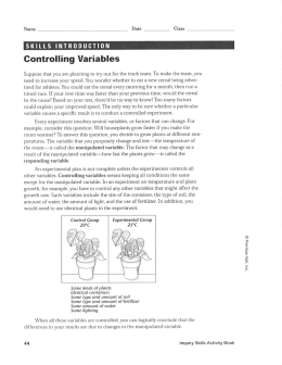 Controlling Variables