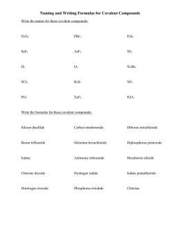 Naming and Writing Formulas for Covalent Compounds