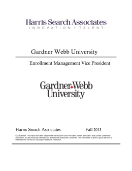 Gardner Webb University - Harris Search Associates