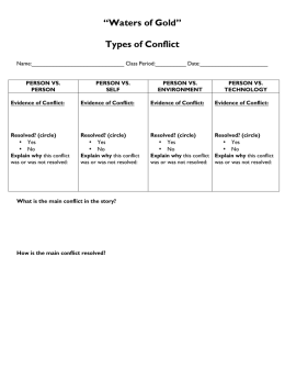 “Waters of Gold” Types of Conflict