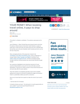 CNBC, YOUR MONEY - Booking Travel Online