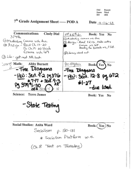 7th Grade Assignment Sheet ----- POD A Date 3