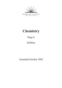 Chemistry Syllabus - Board of Studies Teaching and Educational