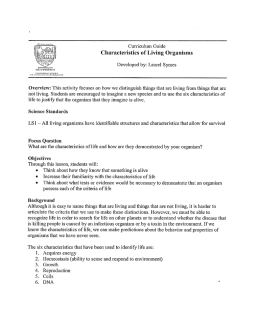 Characteristics of Living Organisms
