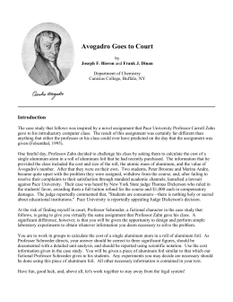 Avogadro Goes to Court—The Case Study