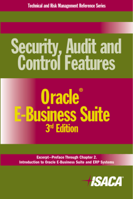 Security, Audit and Control Features Oracle E