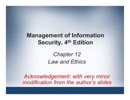 Management of Information Security, 4th Edition Security, 4 Edition