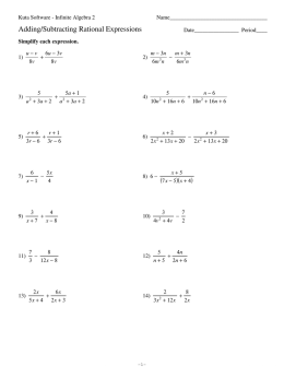 Adding+Subtracting Rational Expressions
