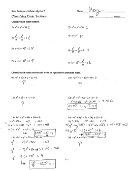 Page 1 Kuta Software » Infinite Algebra 2 Classifying Coníc Sections