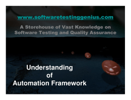 Understanding of Automation Framework