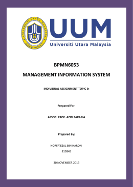BPMN6053 MANAGEMENT INFORMATION SYSTEM