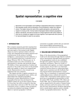 7. Spatial representation: a cognitive view