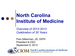 Pam Silberman - North Carolina Institute of Medicine