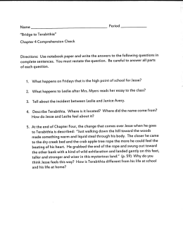 “Bridge to Terabithia" Chapter 4 Comprehension Check Directions