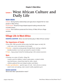 Lesson 1 West African Culture and Daily Life