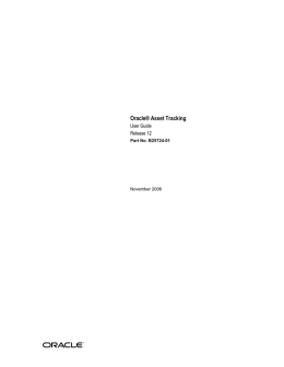 Oracle® Asset Tracking